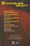 Exposure Draft Revisi PSAK 101 : Penyajian laporan keuangan syariah, penyesuaian SAK 103 : Akuntansi salam, Penyesuaian PSAK 104 : Akuntansi isthishna' , penyesuaian PSAK 107 : akuntansi ijarah, revisi PSAK 108 : Akuntansi transaksi asuaransi syariah , PPSAK 101 Pencabutan PSAK 59 : Akuntansi perbankan syariah