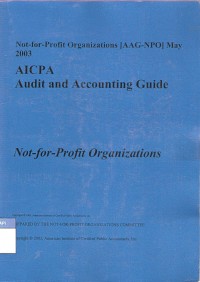 AICPA audit and accounting guide : Non for profit organization